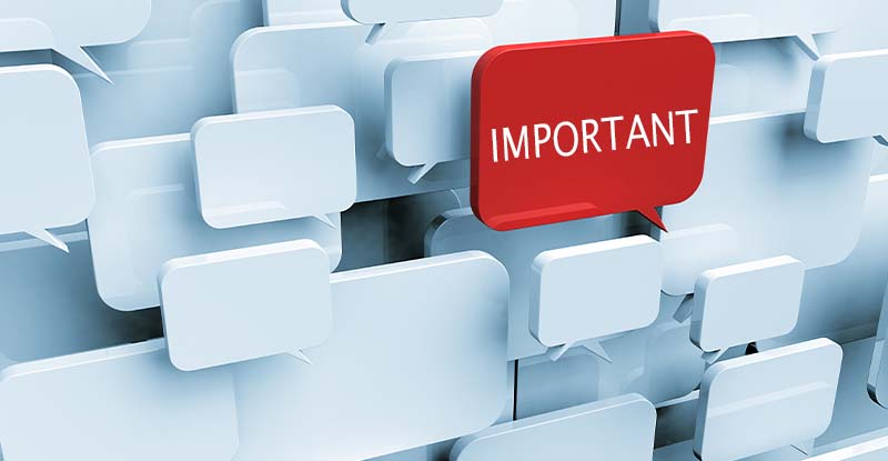 Update on CPA preparatory course assessment delivery and schedule- April 2022 (Semester 2) An illustration of message bubbles in white with one message bubble in red that reads, " Important".