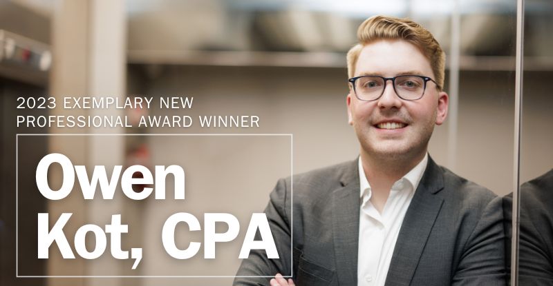 Meet Owen Kot, CPA, 2023 Exemplary New Professional Award Winner