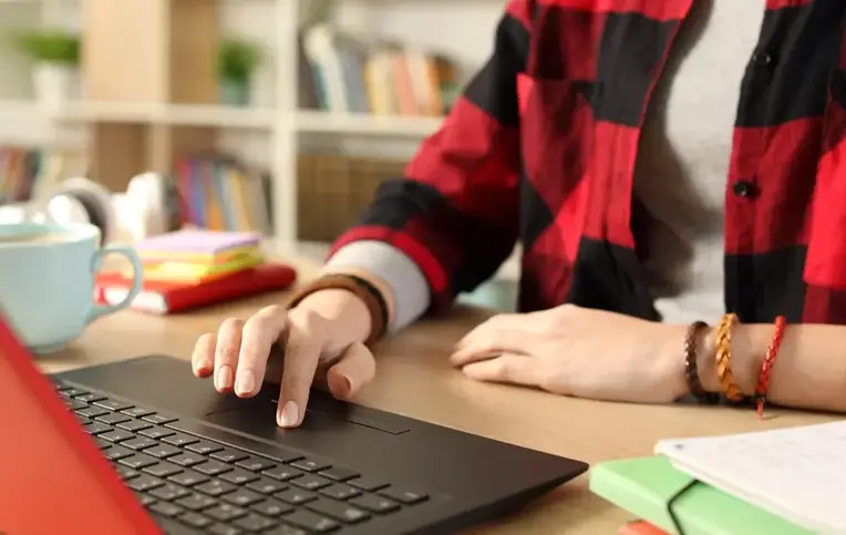 a person using a laptop
