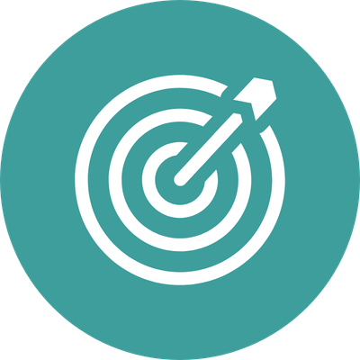 a blue circle with a white arrow in center