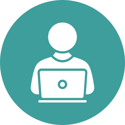a person sitting at a laptop