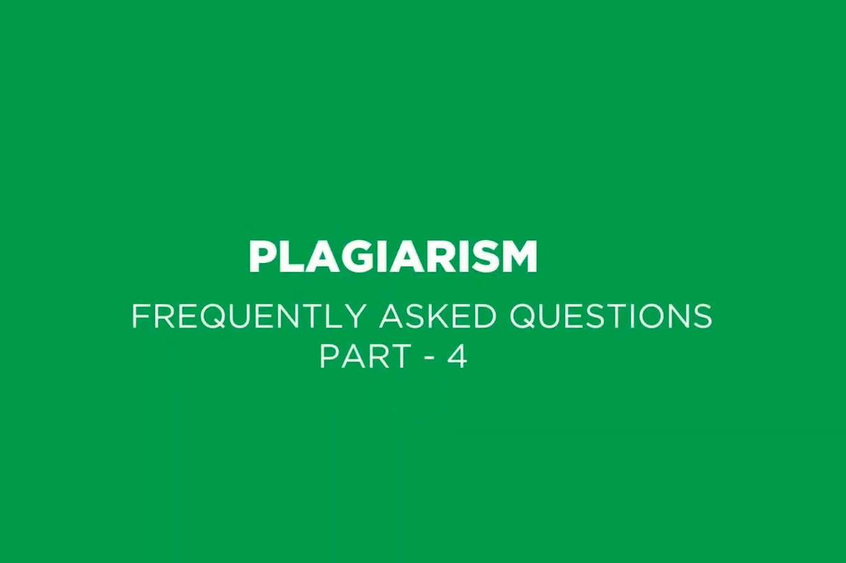 A screenshot that says plagiarism frequently asked questions part 1. This is image holder for a YouTube video.