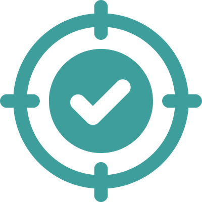 a blue tick in a target