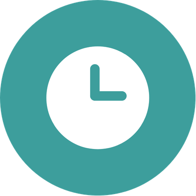 a blue and white clock