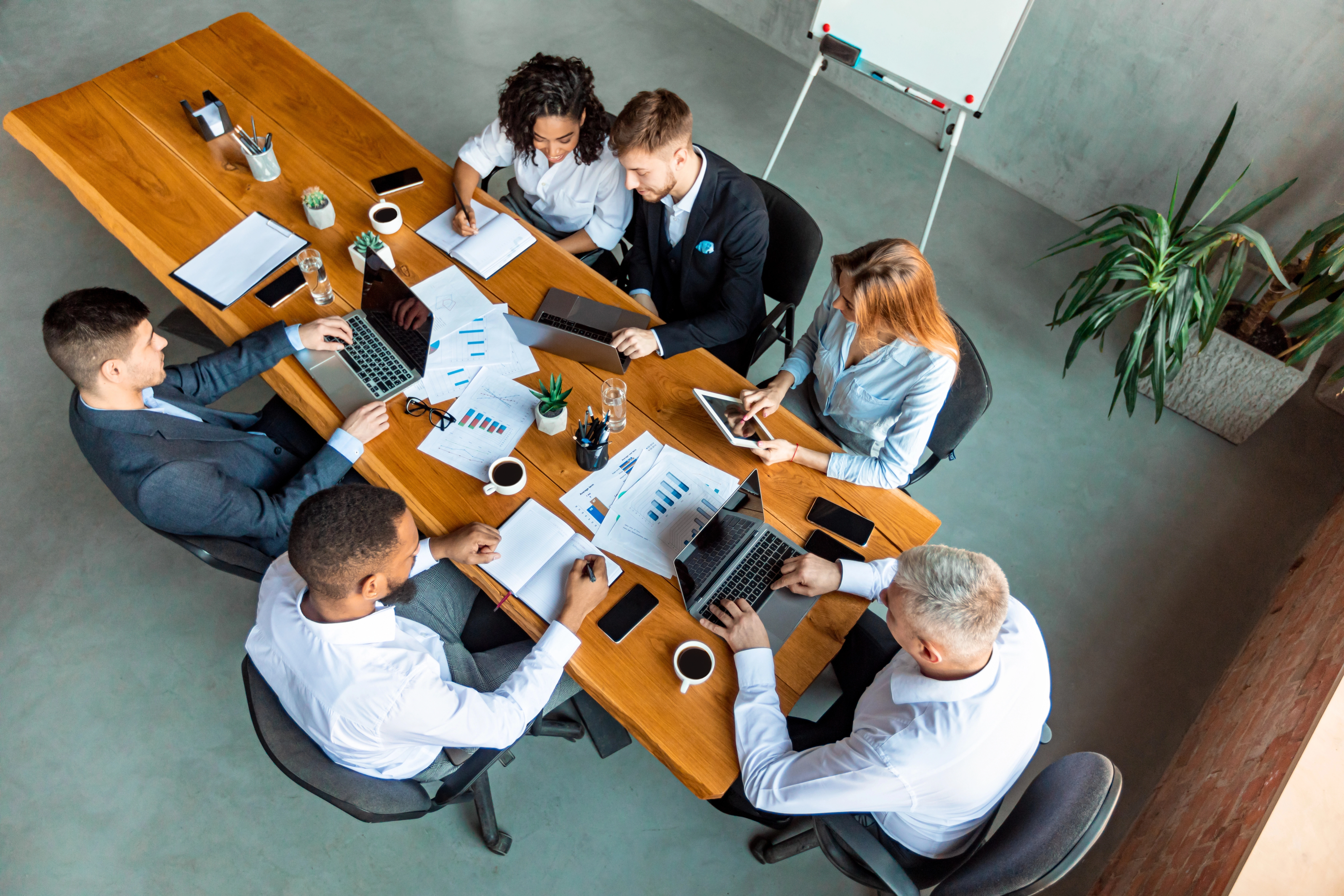 a group of people around a table