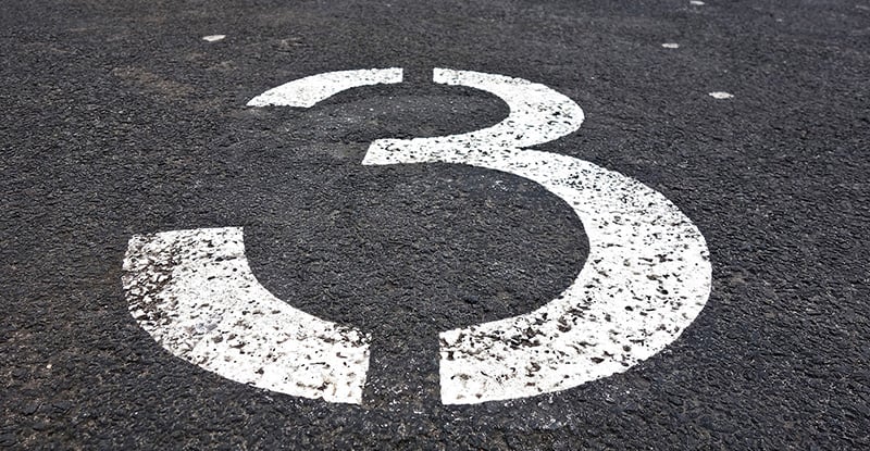 Rediscover Your PEP: Three Under-Rated Candidate Resources A photo of a road with the number three drawn on it.