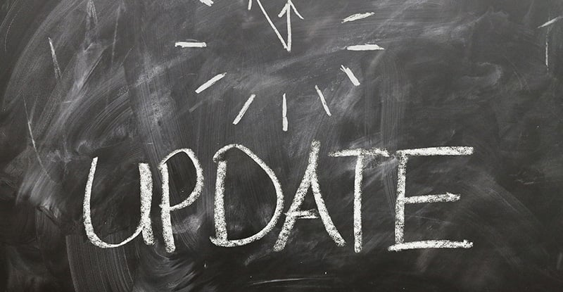 CPA PEP Update for the 2022/23 Academic Year A photo of a blackboard with the word "Update" on it and a clock drawn above it.