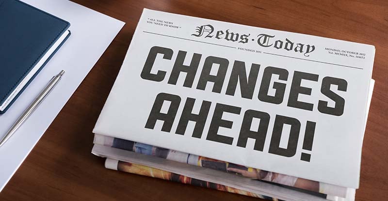 Changes to the Information Technology (IT) and Data Analytics and Information Systems (DAIS) Prerequisite Requirements A photo of a newspaper placed on top of a table that reads, "News today: Changes ahead".